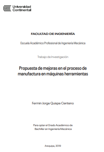 Propuesta de mejoras en el proceso de manufactura en máquinas herramientas