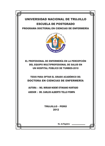 El profesional de enfermería en la percepción del equipo multiprofesional de salud en un hospital público de tumbes-2010