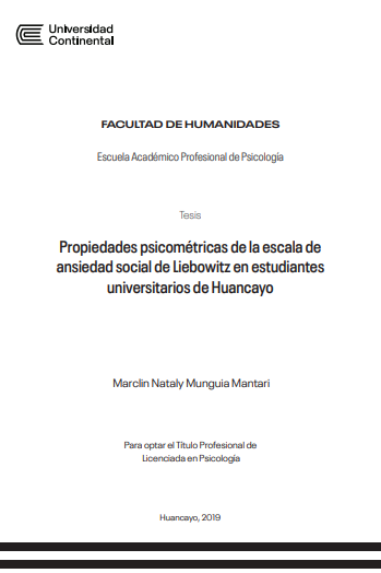 Propiedades psicométricas de la escala de ansiedad social de Liebowitz en estudiantes universitarios de Huancayo