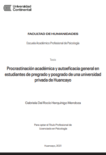 Procrastinación académica y autoeficacia general en estudiantes de pregrado y posgrado de una universidad privada de Huancayo