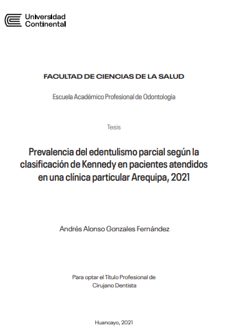 Prevalencia del edentulismo parcial según la clasificación de Kennedy en pacientes atendidos en una clínica particular Arequipa, 2021