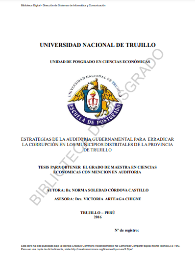 Estrategias de la auditoría gubernamental para erradicar la corrupción en los municipios distritales de la provincia de Trujillo