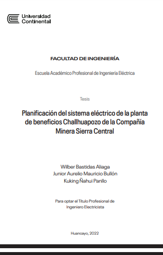 Planificación del sistema eléctrico de la planta de beneficios Challhuapozo de la Compañía Minera Sierra CentralW