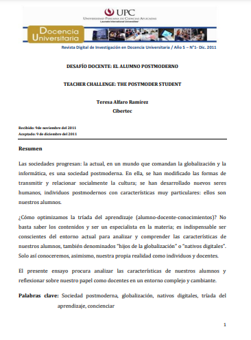 Desafío docente: el alumno postmoderno