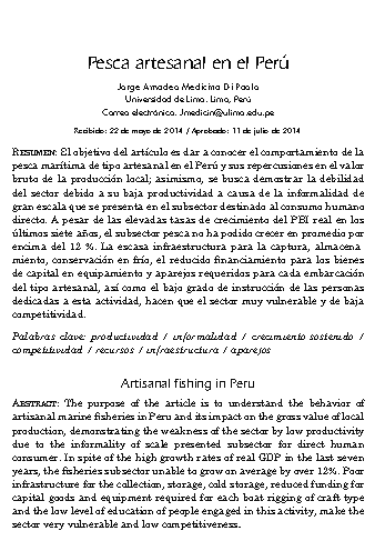 Pesca artesanal en el Perú