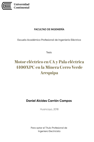 Motor eléctrico en CA y Pala eléctrica 4100XPC en la Minera Cerro Verde Arequipa