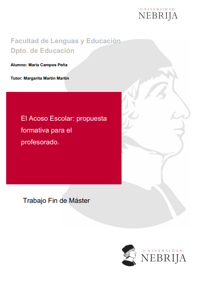 El Acoso Escolar: propuesta  formativa para el  profesorado