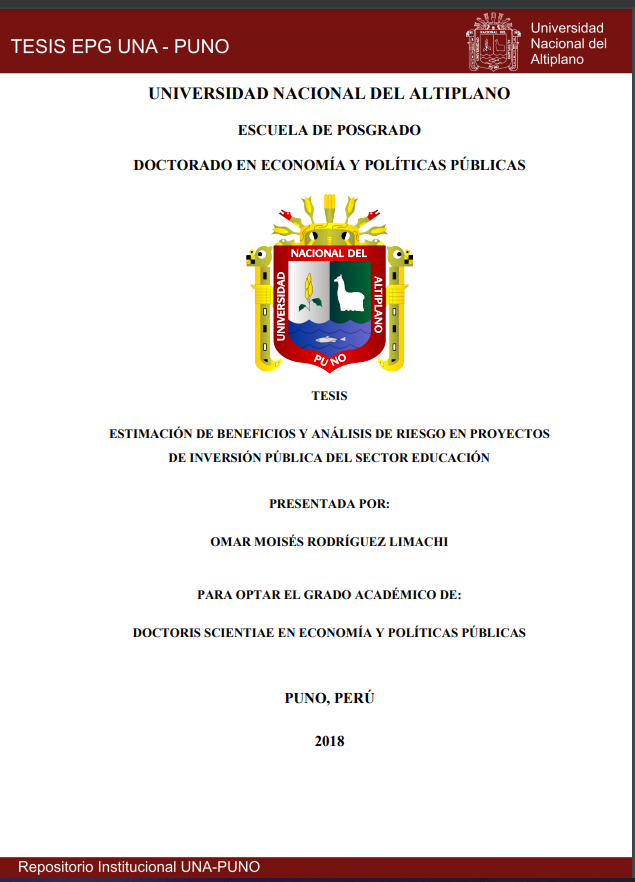 Estimación de beneficios y análisis de riesgo en proyectos de inversión pública del sector educación