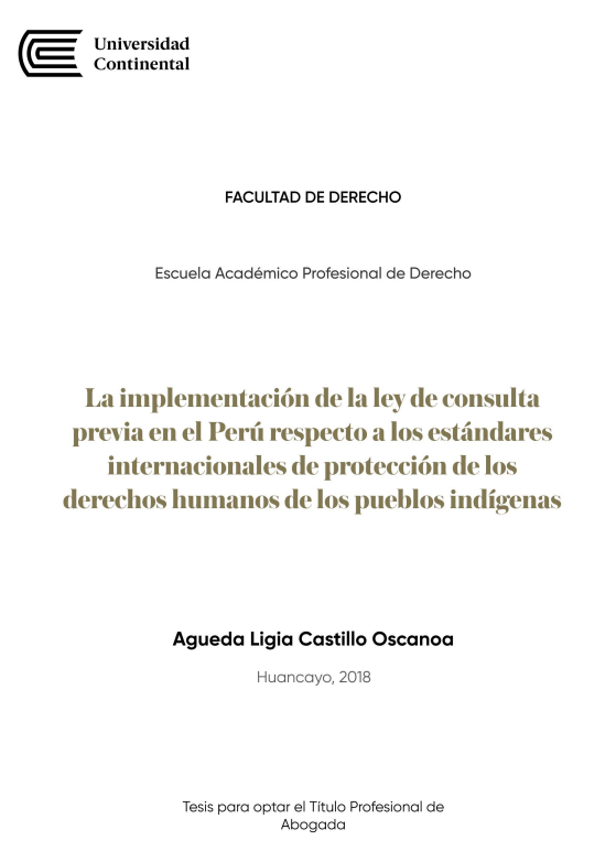 La implementación de la ley de consulta previa en el Perú respecto a los estándares internacionales de protección de los derechos humanos de los pueblos indígenas