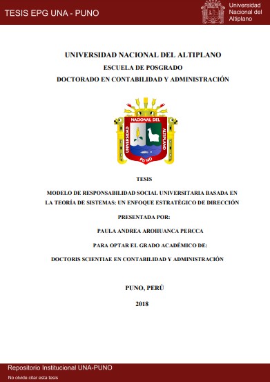 Modelo de responsabilidad social universitaria basada en la teoría de sistemas: un enfoque estratégico de dirección