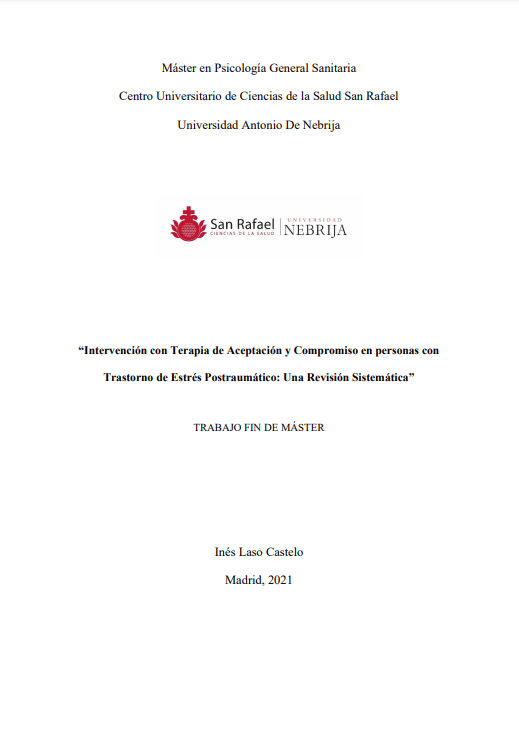 Intervención con Terapia de Aceptación y Compromiso en personas con Trastorno de Estrés Postraumático: Una Revisión Sistemática