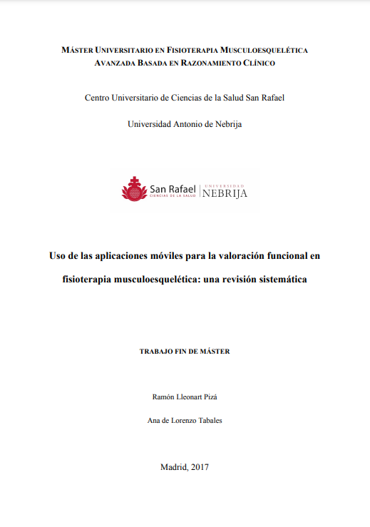 Uso de las aplicaciones móviles para la valoración funcional en fisioterapia musculoesquelética