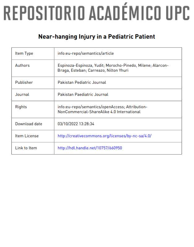 Near-hanging Injury in a Pediatric Patient