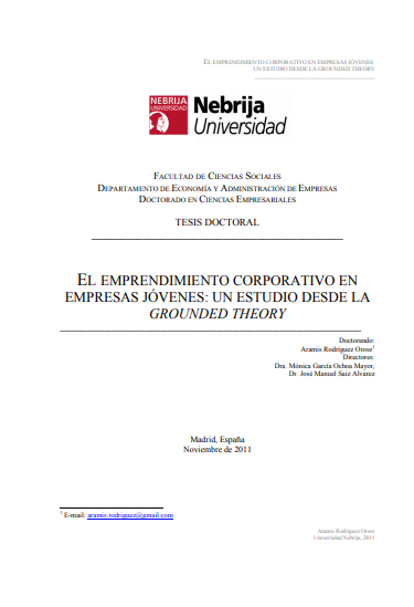 El Emprendimiento corporativo en empresas jóvenes: un estudio desde la Grounded Theory