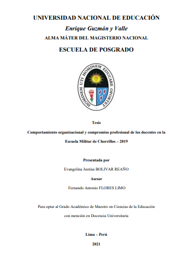Comportamiento organizacional y compromiso profesional de los docentes en la Escuela Militar de Chorrillos – 2019