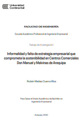 Informalidad y falta de estrategia empresarial que compromete la sostenibilidad en Centros Comerciales Don Manuel y Malvinas de Arequipa