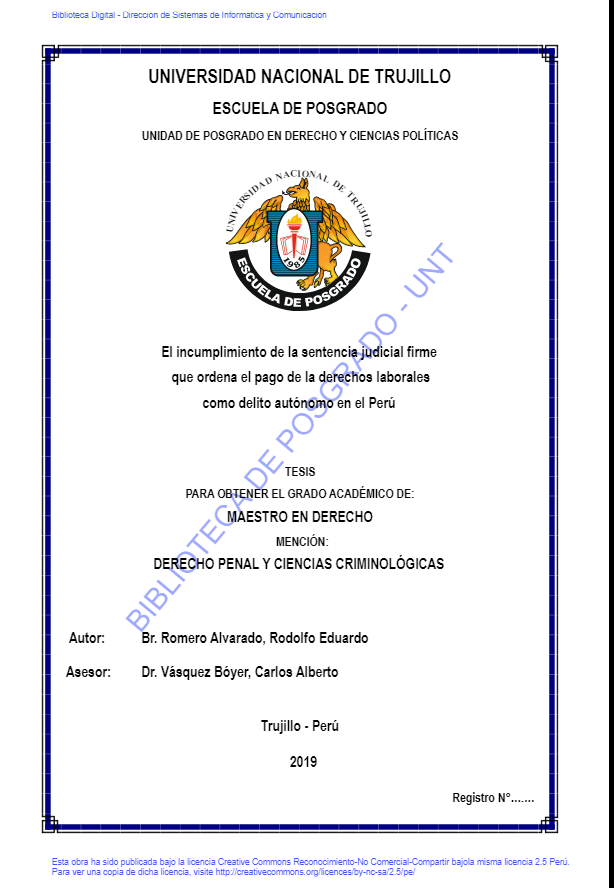 El incumplimiento de la sentencia judicial firme que ordena el pago de la derechos laborales como delito autónomo en el Perú