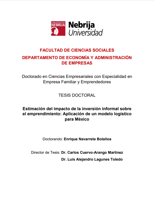 Estimación del impacto de la inversión informal sobre el emprendimiento: Aplicación de un modelo logístico para México
