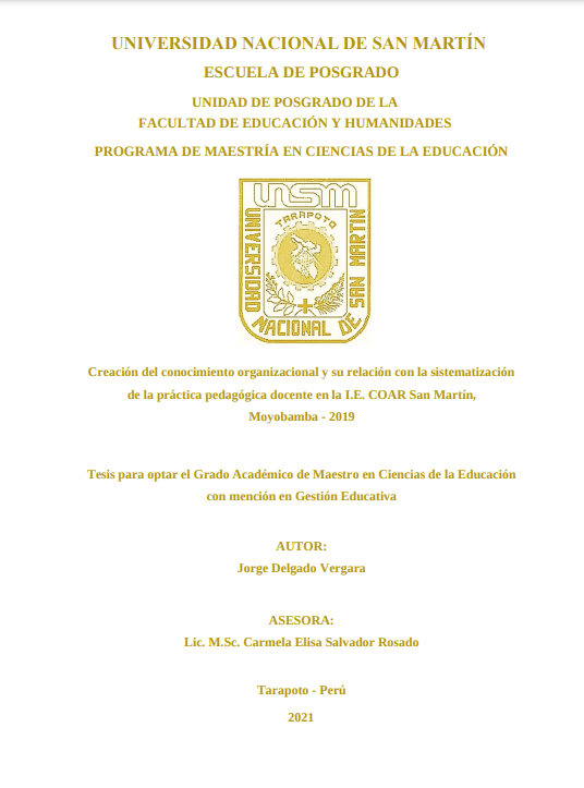 Creación del conocimiento organizacional y su relación con la sistematización de la práctica pedagógica docente