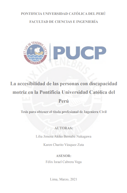 La accesibilidad de las personas con discapacidad motriz en la Pontificia Universidad Católica del Perú