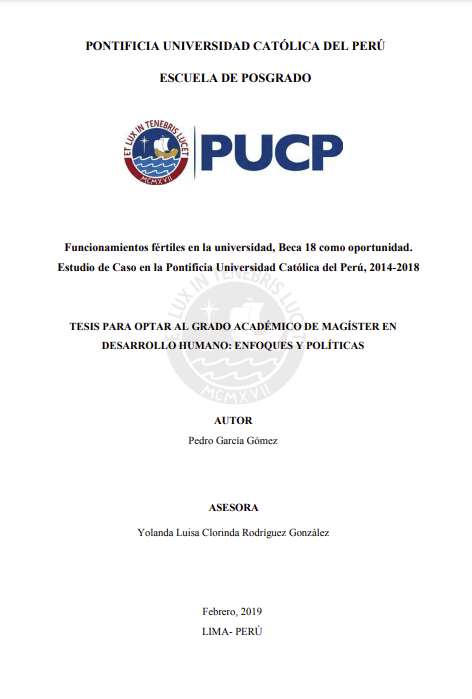 Funcionamientos fértiles en la universidad, Beca 18 como oportunidad