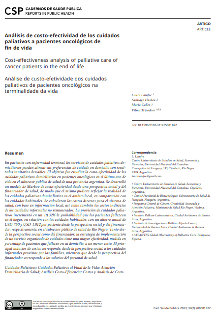 Análisis de costo-efectividad de los cuidados paliativos a pacientes oncológicos de fin de vida