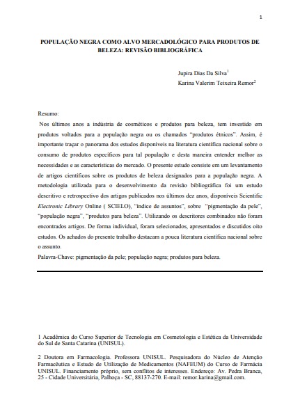População negra como alvo mercadológico para produtos de beleza: revisão bibliográfica