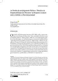 As Tensões de um Julgamento Político: a “Doutrina da Responsabilidade dos Ministros” de Benjamin Constant entre o Arbítrio e a Discricionariedade