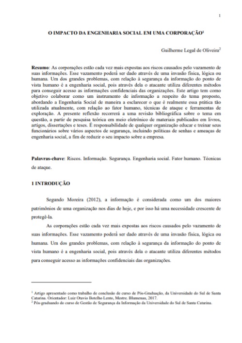 O impacto da engenharia social em uma corporação