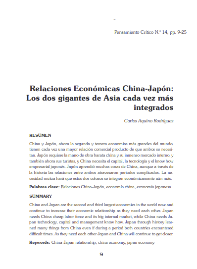 Relaciones Económicas China-Japón: Los dos gigantes de Asia cada vez más integrados