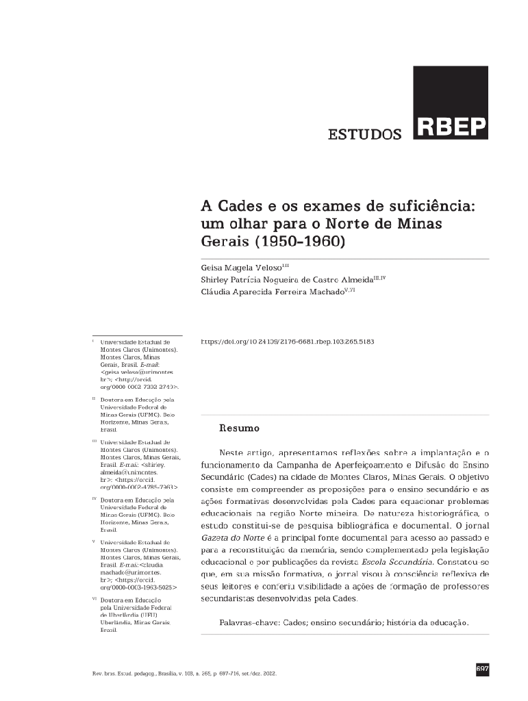 A Cades e os exames de suficiência: um olhar para o Norte de Minas Gerais (1950-1960)