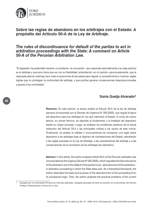 Sobre las reglas de abandono en los arbitrajes con el Estado