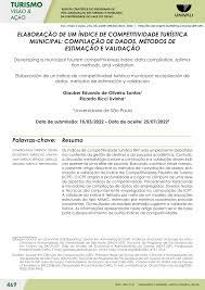 ELABORAÇÃO DE UM ÍNDICE DE COMPETITIVIDADE TURÍSTICA MUNICIPAL: COMPILAÇÃO DE DADOS, MÉTODOS DE ESTIMAÇÃO E VALIDAÇÃO