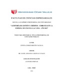 &quot;AUDITORÍA DE GESTIÓN Y CRÉDITOS - COBRANZAS EN LA EMPRESA MULTIAVISA S.A.C LIMA - AÑO 2015&quot;