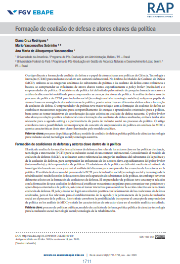 Advocacy coalition formation and key actors within the policy
