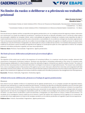 No limite da razão: o deliberar e a phrónesis no trabalho prisional