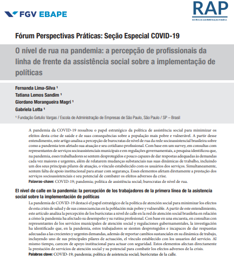 Street-level bureaucracy in the pandemic: the perception of frontline social workers on policy implementation