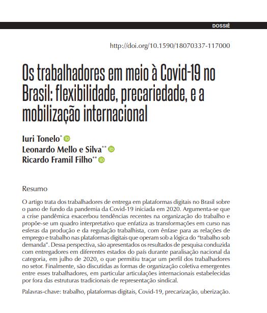 Os trabalhadores em meio à Covid-19 no Brasil: flexibilidade, precariedade, e a mobilização internacional