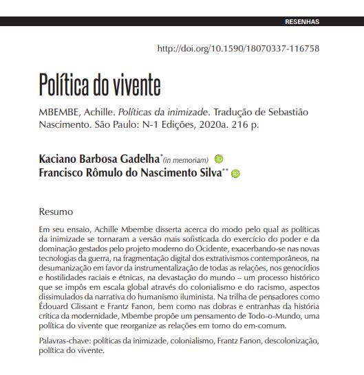 Política do vivente