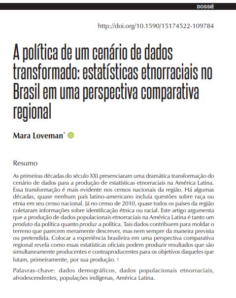 A política de um cenário de dados transformado: estatísticas etnorraciais no Brasil em uma perspectiva comparativa regional
