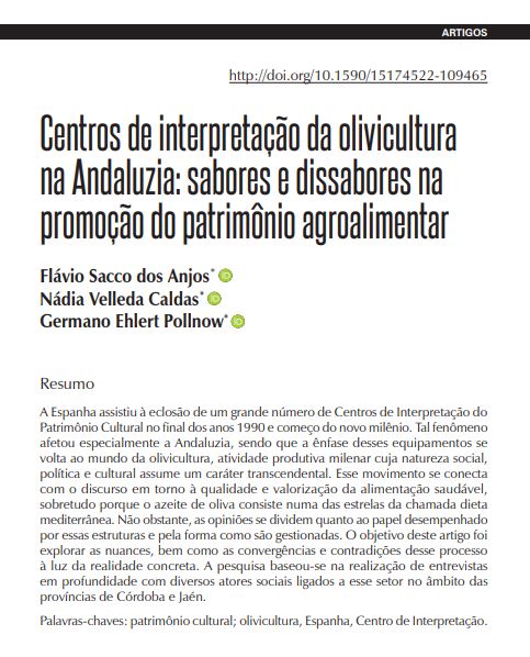 Centros de interpretação da olivicultura na Andaluzia: sabores e dissabores na promoção do patrimônio agroalimentar