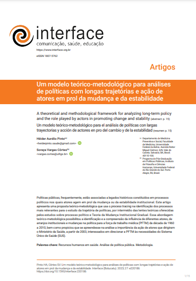 Um modelo teórico-metodológico para análises de políticas com longas trajetórias e ação de atores em prol da mudança e da estabilidade