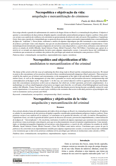 Necropolítica e objetivação da vida: aniquilação e mercantilização do criminoso