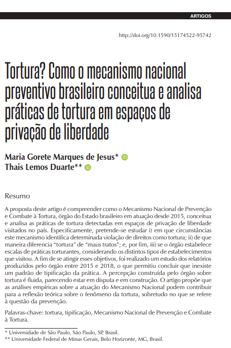 Tortura? Como o mecanismo nacional preventivo brasileiro conceitua e analisa práticas de tortura em espaços de privação de liberdade