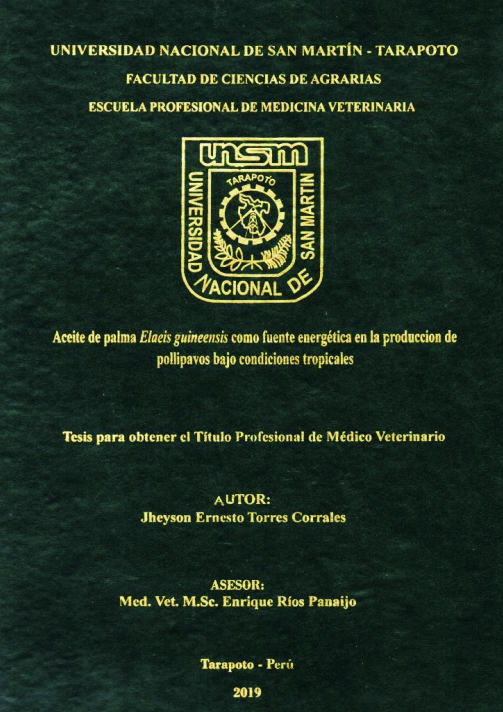 Aceite de palma Elaeis guineensis como fuente energética en la producción de pollipavos bajo condiciones tropical
