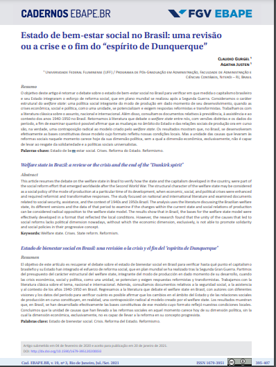 Estado de bem-estar social no Brasil: uma revisão ou a crise e o fim do “espírito de Dunquerque”