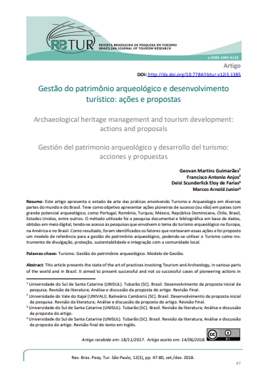 Archaeological heritage management and tourism development: actions and proposals