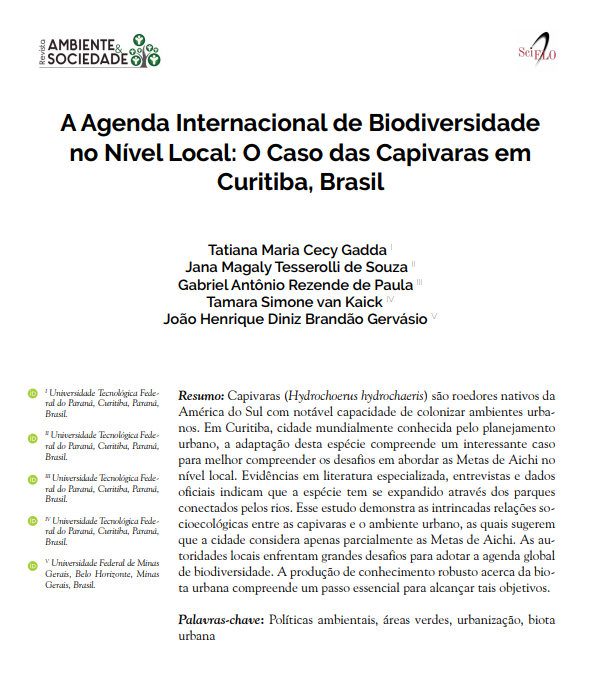 A Agenda Internacional de Biodiversidade no Nível Local: O Caso das Capivaras em Curitiba, Brasil