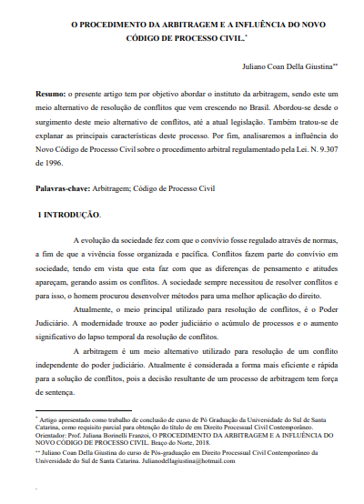 O procedimento da arbitragem e a influência do novo Código de Processo Civil