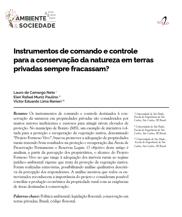 Instrumentos de comando e controle para a conservação da natureza em terras privadas sempre fracassam?